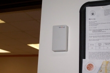 A Manhattan Nursing Home LL87 Energy Audit recommendation: This SpinWave controller speaks to a sensor on the air conditioning outlet which prevents heating and air conditioning at the same time. The heat comes on if the internal temperature drops below 72°F and air conditioning goes on if temperature exceeds 74°F.
