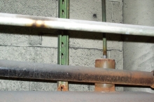 LL87 Retro-commissioning recommendation: Fresh city water is flowing constantly through thin green pipe into the condensate tank and to the boiler, potentially corroding it. Repair broken float valve immediately.